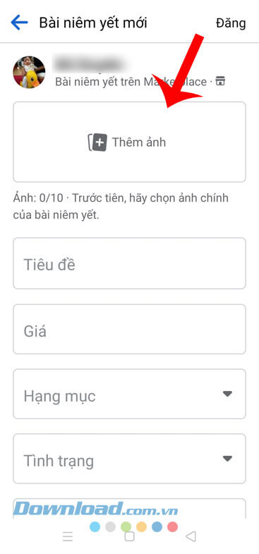 Điền thông tin bán hàng