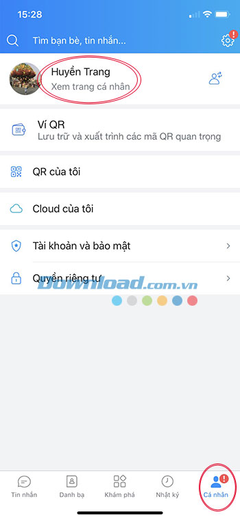 Trang cá nhân trên Zalo