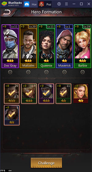 Một số anh hùng trong Puzzles & Survival