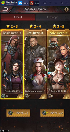 Có 3 cấp độ chiêu mộ anh hùng là Cơ bản, Trung cấp và Cao cấp