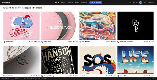 Behance được sử dụng miễn phí bởi tất cả các chuyên gia sáng tạo trong nhiều lĩnh vực