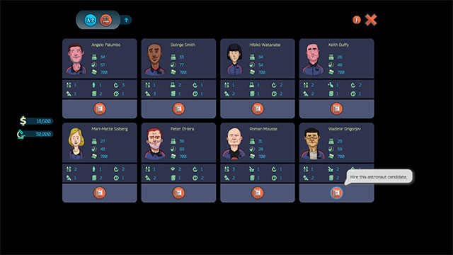 Quản lý nhân sự, chỉ định phi hành gia cho từng nhiệm vụ và sự kiện trong Space Station Designer game