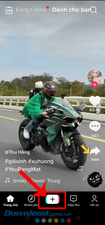 Ấn vào biểu tượng dấu "+"