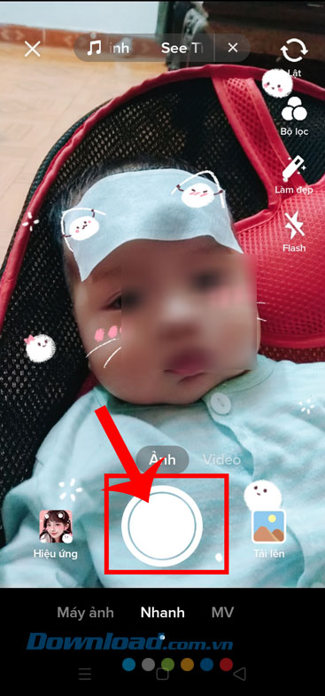 Chạm vào biểu tượng hình tròn