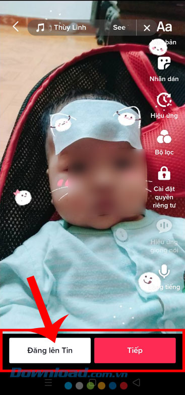 Ấn vào nút Đăng lên Tin