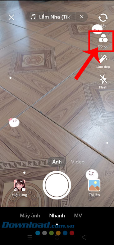 Ấn vào mục Bộ lọc