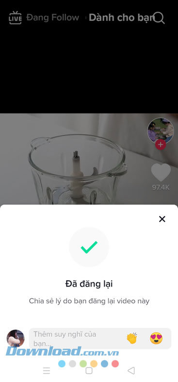 Video đã được đăng lại