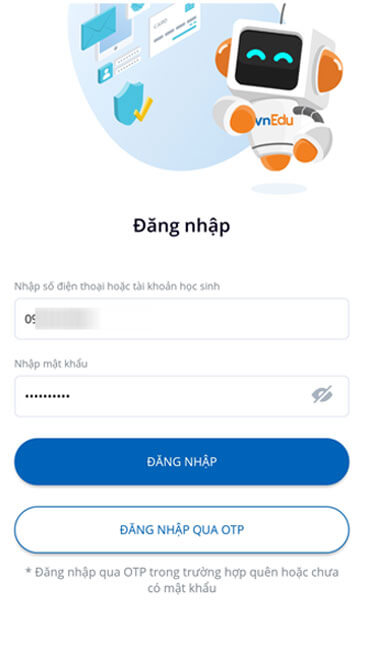Đăng nhập tài khoản vnEdu học sinh