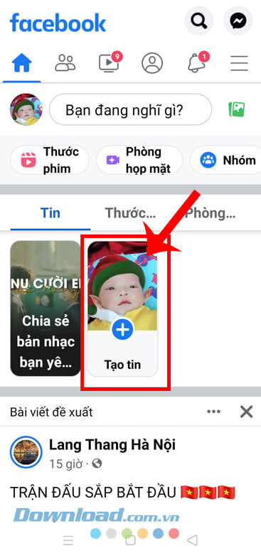 Ấn vào mục Tạo tin