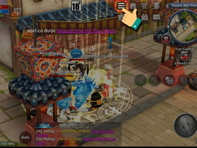 Nhấn vào biểu tượng ba dấu gạch ngang