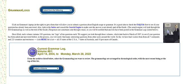 Trang web có một bộ sưu tập khổng lồ các nguồn ngữ pháp tiếng Anh