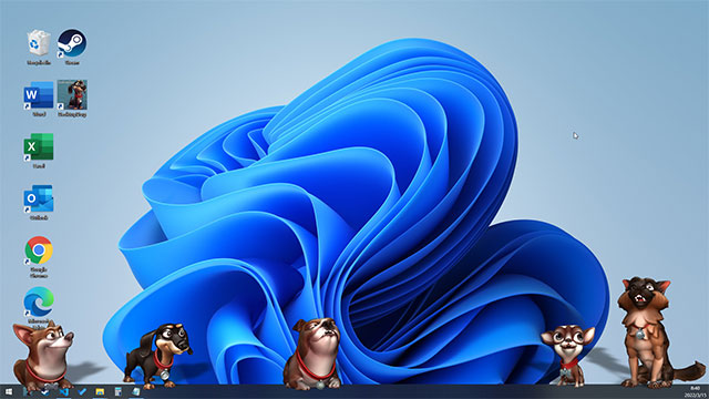 Desktop Dog là game mô phỏng nuôi cún cưng trên màn hình máy tính