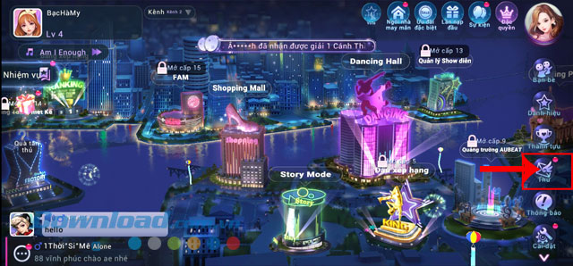 Chạm vào mục Thư