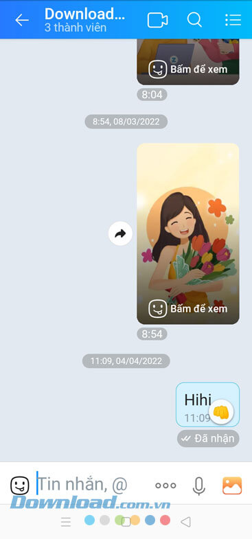 Tin nhắn kích thước chữ