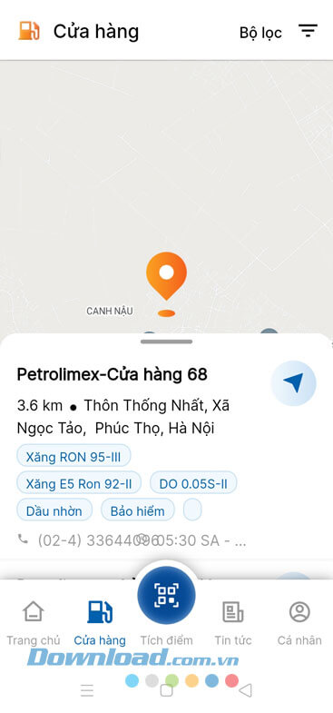 Hệ thống cây xăng hỗ trợ tích điểm