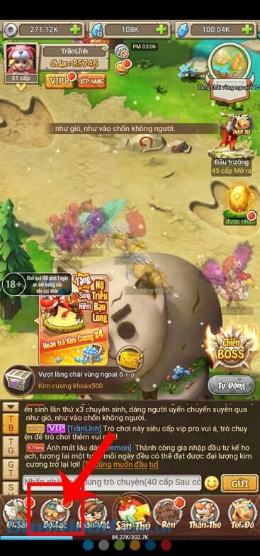 Nhấn vào mục Bộ lạc