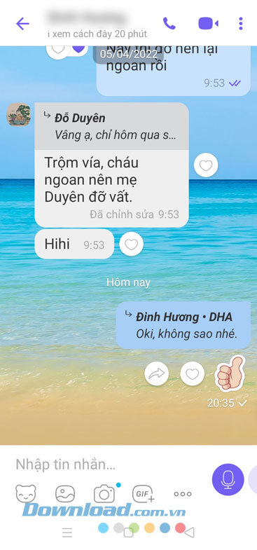 Tin nhắn đã được trả lời riêng