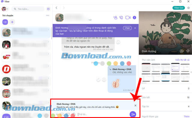 Nhập tin nhắn trả lời riêng
