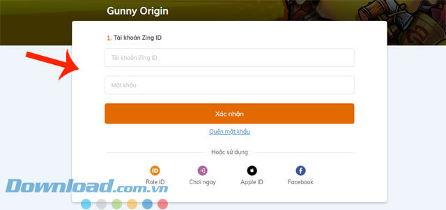 Đăng nhập tài khoản game