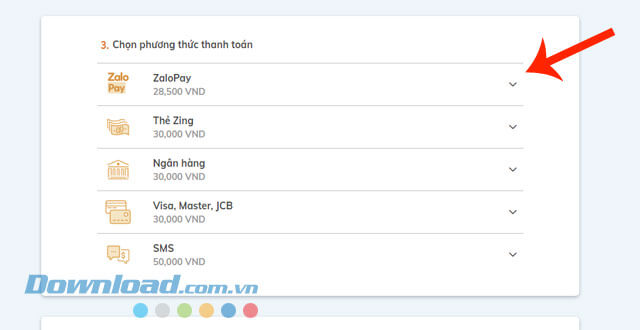 Chọn phương thức thanh toán