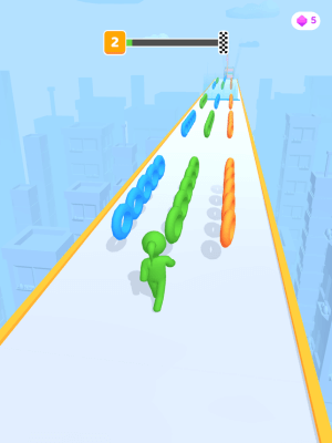 Điều khiển nhân vật đi thu thập những chiếc vòng cùng màu mới mình trong Long Neck Run