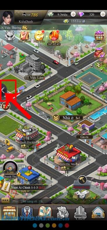 Nhấn vào biểu tượng ">"