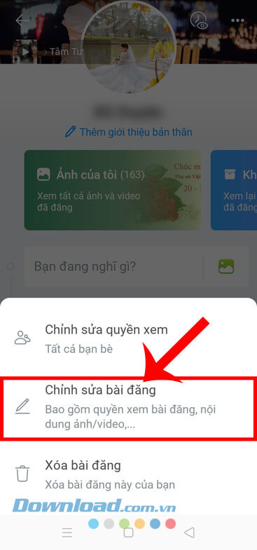 Nhấn vào mục Chỉnh sửa bài đăng