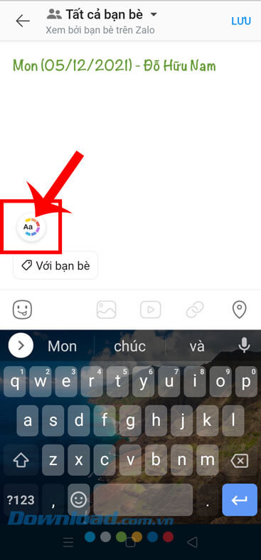 Ấn vào biểu tượng Aa