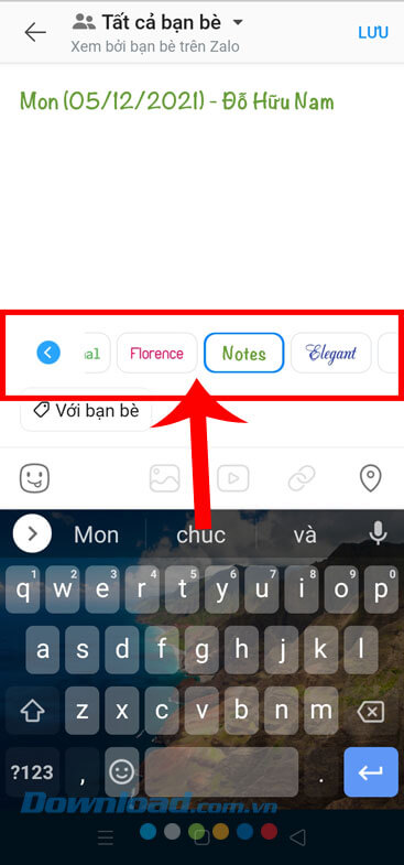 Chọn phong và màu chữ