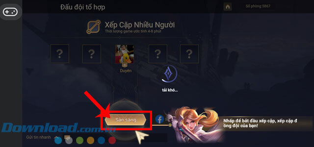 Ấn vào nút Sẵn sàng