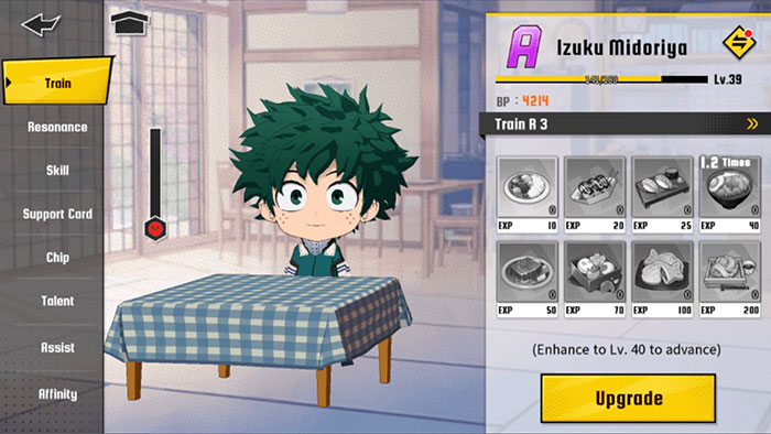 Mỗi nhân vật trong MHA: The Strongest Hero sẽ có quá trình đào tạo khác nhau