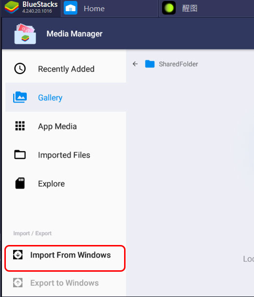 Chọn Import From Windows 