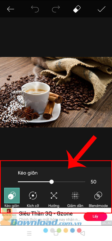 Điều chỉnh hiệu ứng tan biến