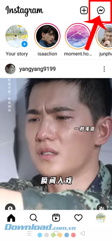 Nhấn vào biểu tượng tin nhắn