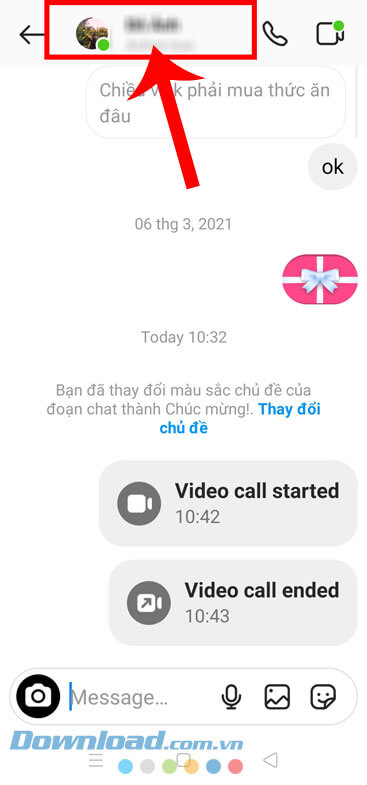 Nhấn vào tên tài khoản và nhóm Instagram