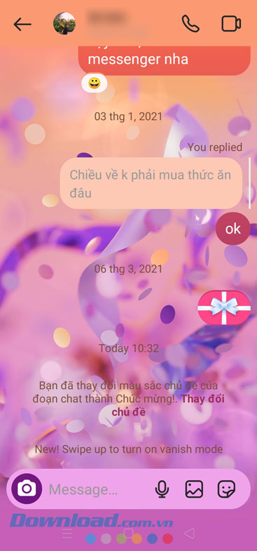 Cuộc trò chuyện đã thay đổi theme