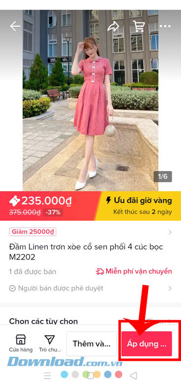 Nhấn vào nút Áp dụng phiếu giảm giá