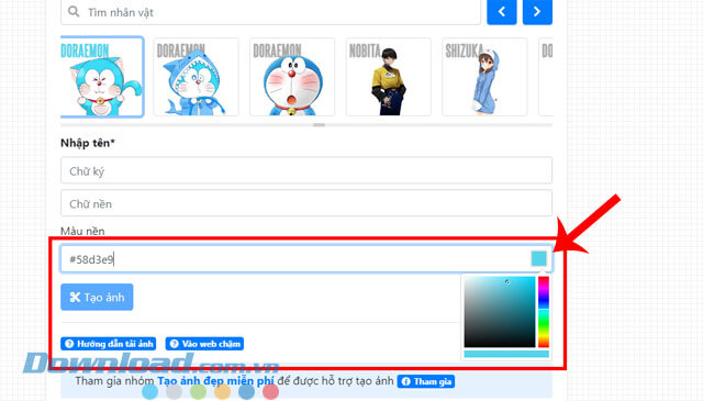 Chọn lại màu nền