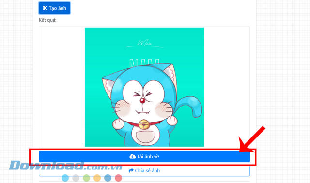 Click chuột vào nút Tải ảnh về