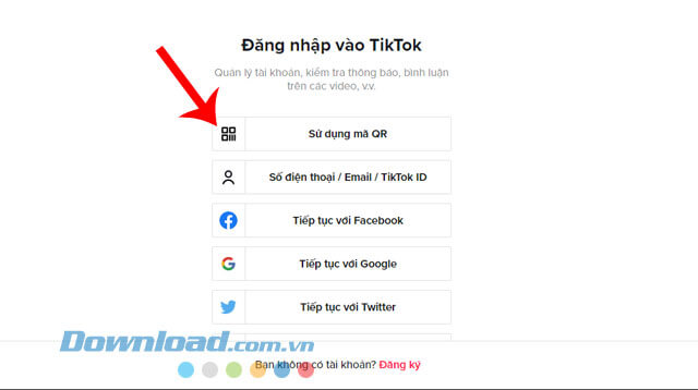 Đăng nhập tài khoản TikTok
