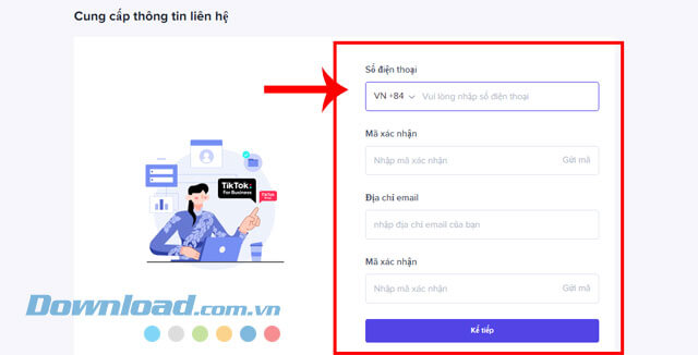 Nhập thông tin liên hệ
