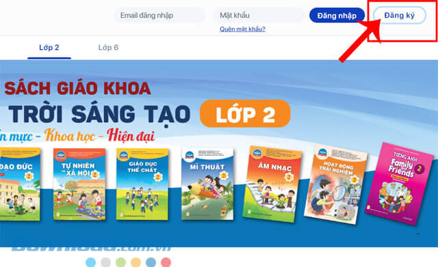 Click chuột vào mục Đăng ký