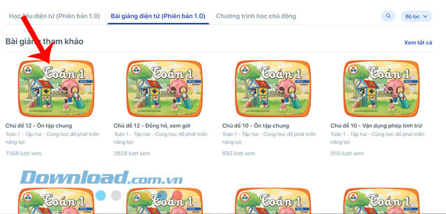 Chọn giáo án điện tử mình muốn tải về