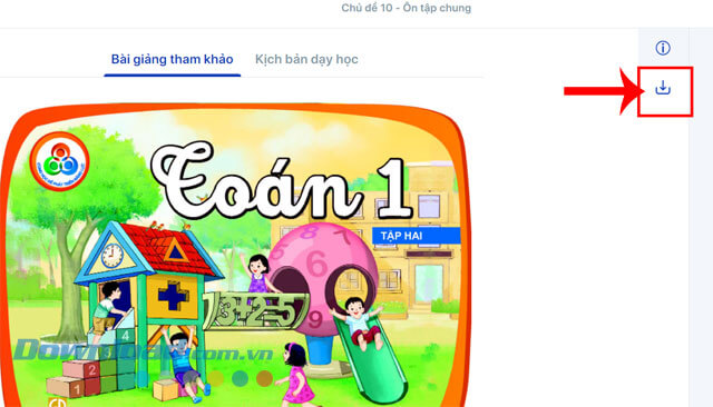 Click chuột vào biểu tượng mũi tên