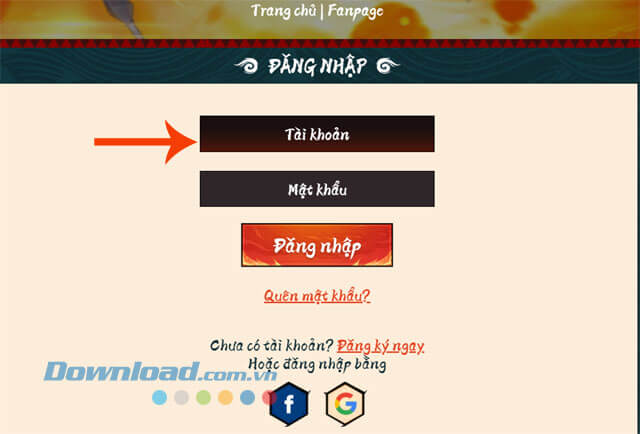 Đăng nhập tài khoản game