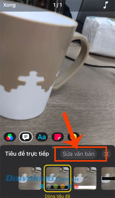 Chạm vào mục Sửa văn bản