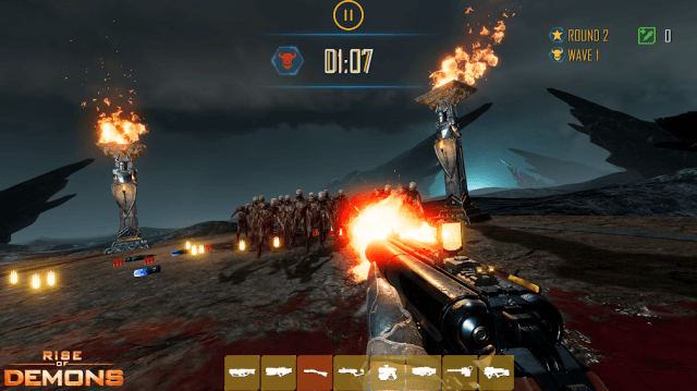 Chiến đấu với đám zombie đông đảo trong game Rise Of Demons: mobile FPS