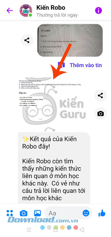 Đáp án của bài tập 