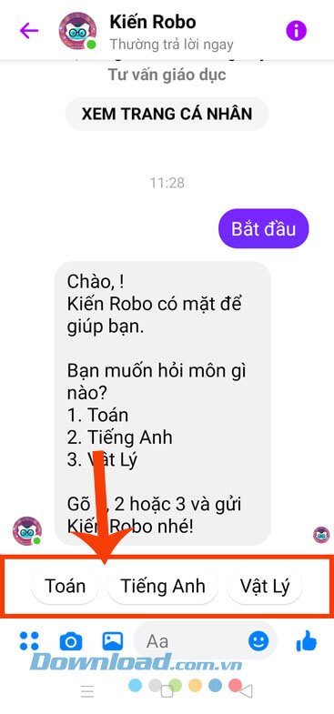 Chọn môn học