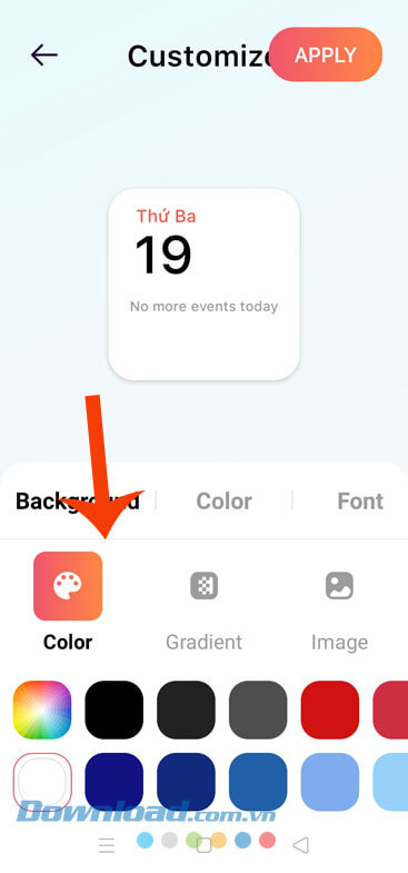 Thay đổi màu nền